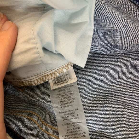 VINCE CAMUTO Cuffed Straight Leg Jeans With Racer Red Stripe & Pockets Blue Sz 4 - Picture 10 of 11